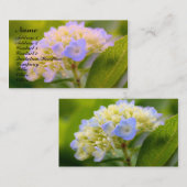 Carte de visite à fleurs doux Hydrangea (Devant / Derrière)