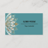 Carte de visite à fleurs Gold et Aqua Lotus (Devant)