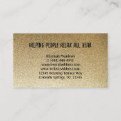 Carte de visite à fleurs Gold et Aqua Lotus (Dos)