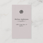 Carte de visite à fleurs noir et rose minimal (Dos)