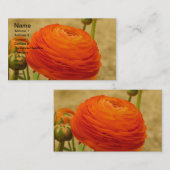 Carte de visite à fleurs orange (Devant / Derrière)