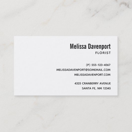 Carte de visite à fleurs rose macro (Dos)