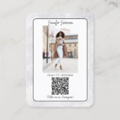 Carte de visite à fond de marbre avec code QR (Dos)