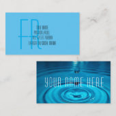 Carte de visite à gouttes d'eau minimale - moderne (Devant / Derrière)