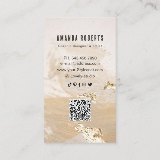 Carte de visite à huile or élégant moderne |Minima (Dos)