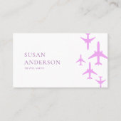 Carte de visite à jet rose - Design de voyage fémi (Devant)