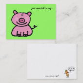 Carte De Visite a juste voulu dire… (le porc rose) (Devant / Derrière)