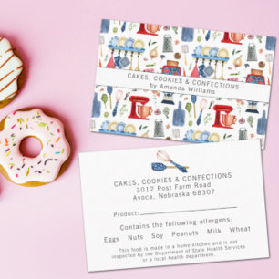 Carte De Visite À la maison Cuisine Boulangerie Alimentation Ingré