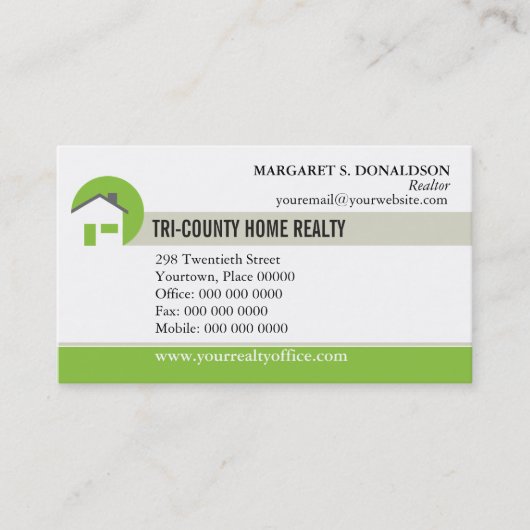 Carte de visite à la maison d'agent immobilier (Devant)