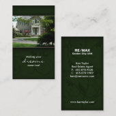 Carte de visite à la maison vert de Chambre (Devant / Derrière)