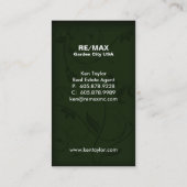 Carte de visite à la maison vert de Chambre (Dos)