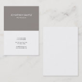 Carte De Visite À la mode blanc de brun simple élégant de (Devant / Derrière)