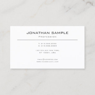 Carte De Visite À la mode blanc simple lisse créatif de conception
