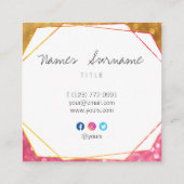 Carte de visite à la mode de carré de Social de (Dos)