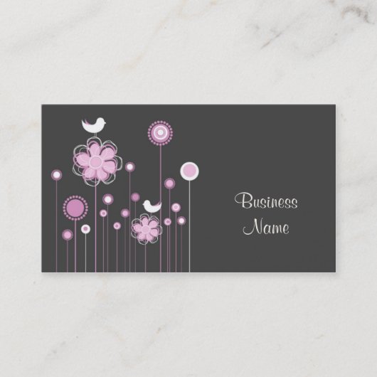 Carte de visite à la mode de conception florale (Devant)