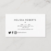 carte de visite à la mode de monogramme (Dos)