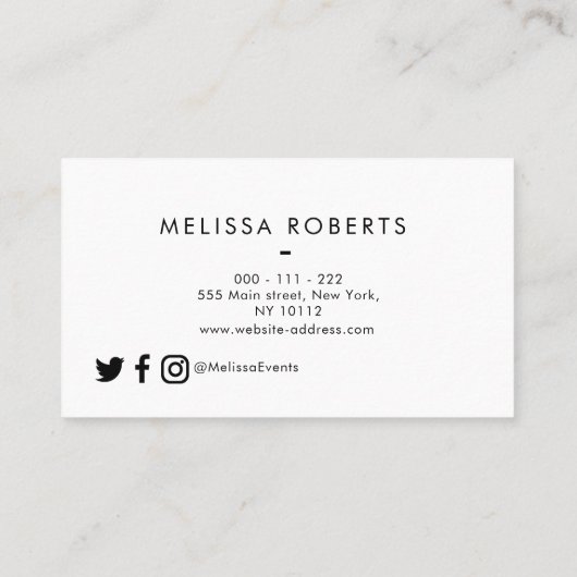 carte de visite à la mode de monogramme (Dos)