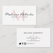 carte de visite à la mode de monogramme (Devant / Derrière)