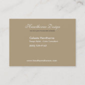 Carte de visite à la mode de profil d'Ovale (Dos)