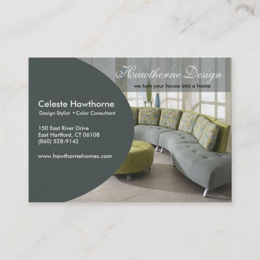 Carte de visite à la mode de profil d'Ovale (Devant)