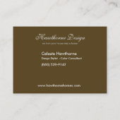 Carte de visite à la mode de profil d'Ovale (Dos)