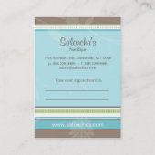 Carte de visite à la mode de salon de rayures (Dos)