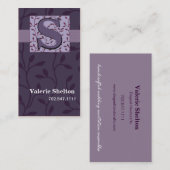 Carte de visite à la mode de vignes de bourgeon de (Devant / Derrière)