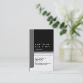 Carte de visite à la mode en noir gris rouge (Debout devant)