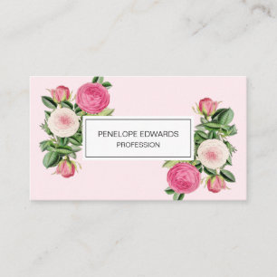Carte de visite à la mode et élégant de rose