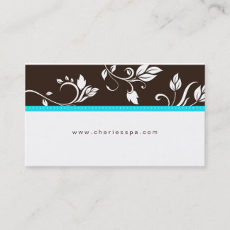Carte de visite à la mode floral de brun bleu de
