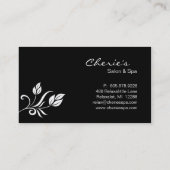 Carte de visite à la mode floral noir blanc de (Dos)