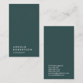 Carte de visite à la mode gris ardoise foncée (Devant / Derrière)