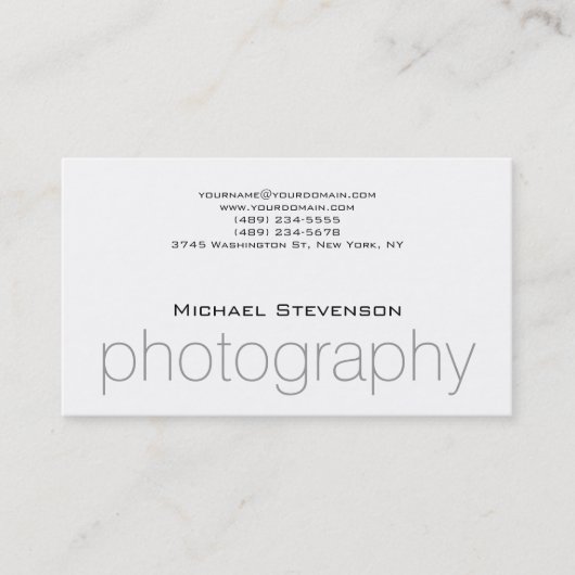 Carte de visite à la mode noir gris blanc (Devant)