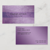 Carte de visite à la mode pourpre floral grunge (Devant / Derrière)