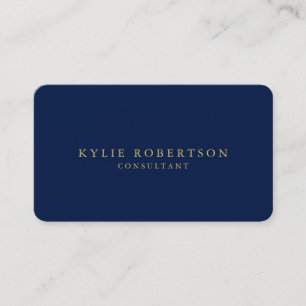 Carte De Visite À la mode professionnel d'or bleu de coin rond