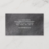 Carte De Visite À la mode professionnel simili cuir noir moderne (Dos)
