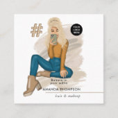 Carte de visite à la mode Selfie Blonde Girl (Devant)