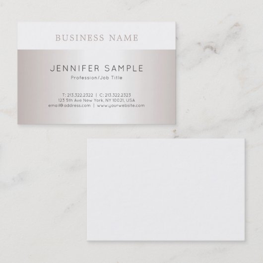Carte De Visite À la mode simple lisse moderne de conception (Devant / Derrière)