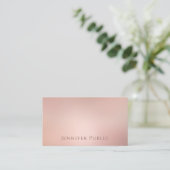 Carte De Visite À la mode supérieur de modèle élégant rose moderne (Debout devant)