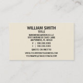 Carte de visite à la mode Welder (Dos)