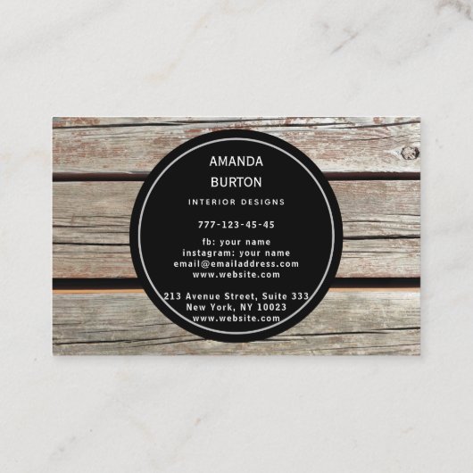 Carte de visite à la texture bois. (Dos)