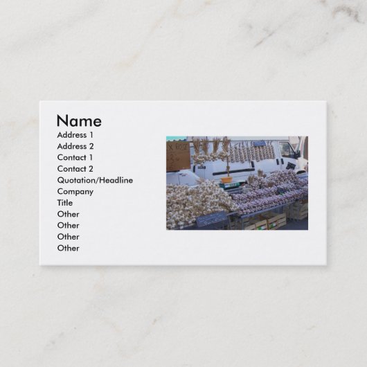 Carte de visite à l'ail (Devant)