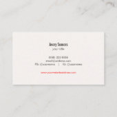 Carte de visite à l'apparence de lin papillon (Dos)