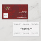 Carte de visite à l'apparence de velours rouge (Devant / Derrière)