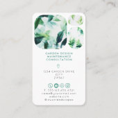 Carte de visite à l'aquarelle feuille moderne pour (Dos)
