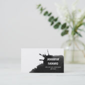 carte de visite à l'encre noire (Debout devant)