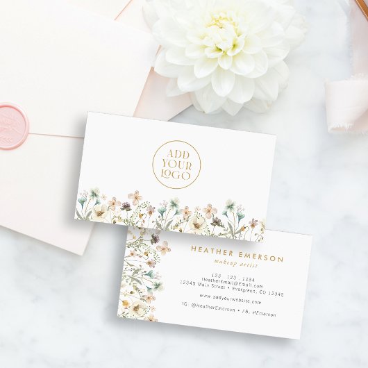 Carte de visite à logo floral