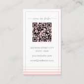 Carte de visite à logo rose et blanc Modern Blush (Dos)
