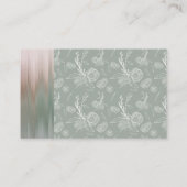  Carte de visite à mélange multiple à fleurs vert  (Dos)