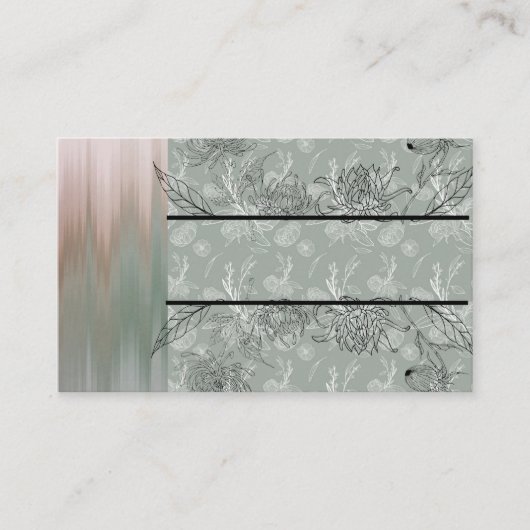  Carte de visite à mélange multiple à fleurs vert  (Devant)